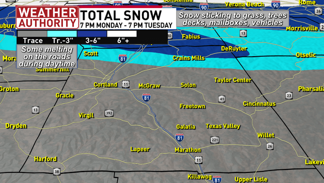 Lake effect snow and wind on track to impact CNY Monday night through ...