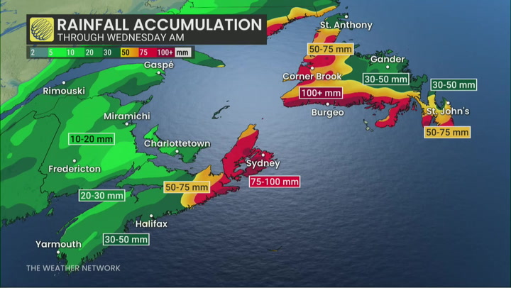 Soaking rains & damaging winds return to Atlantic Canada