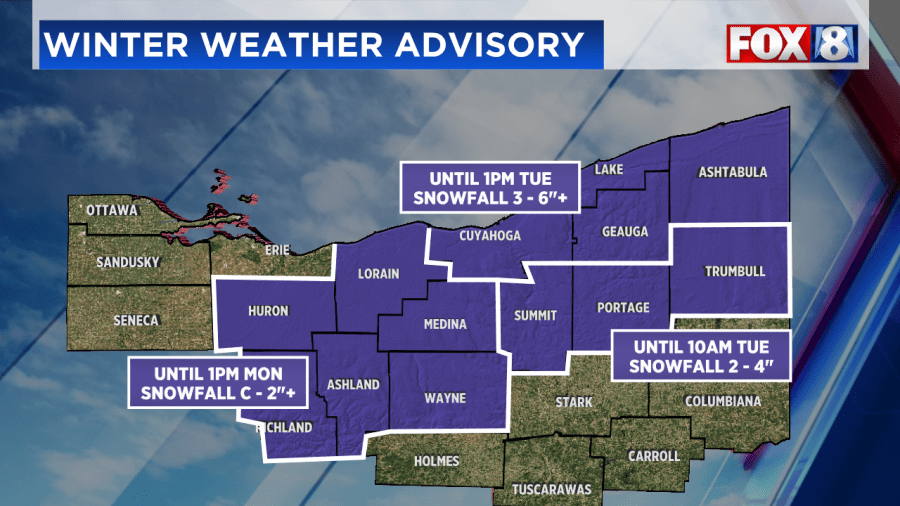Winter Weather Advisory in effect now in NE Ohio