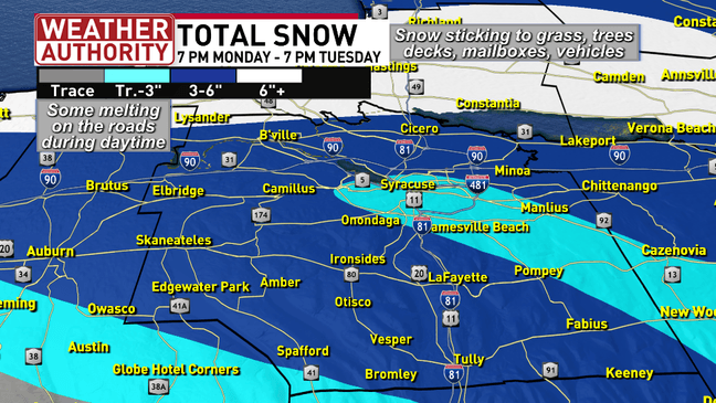 Lake effect snow and wind on track to impact CNY Monday night through ...