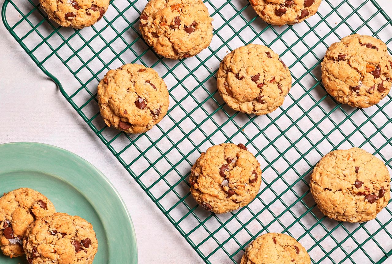Cooling rack of cowboy cookies