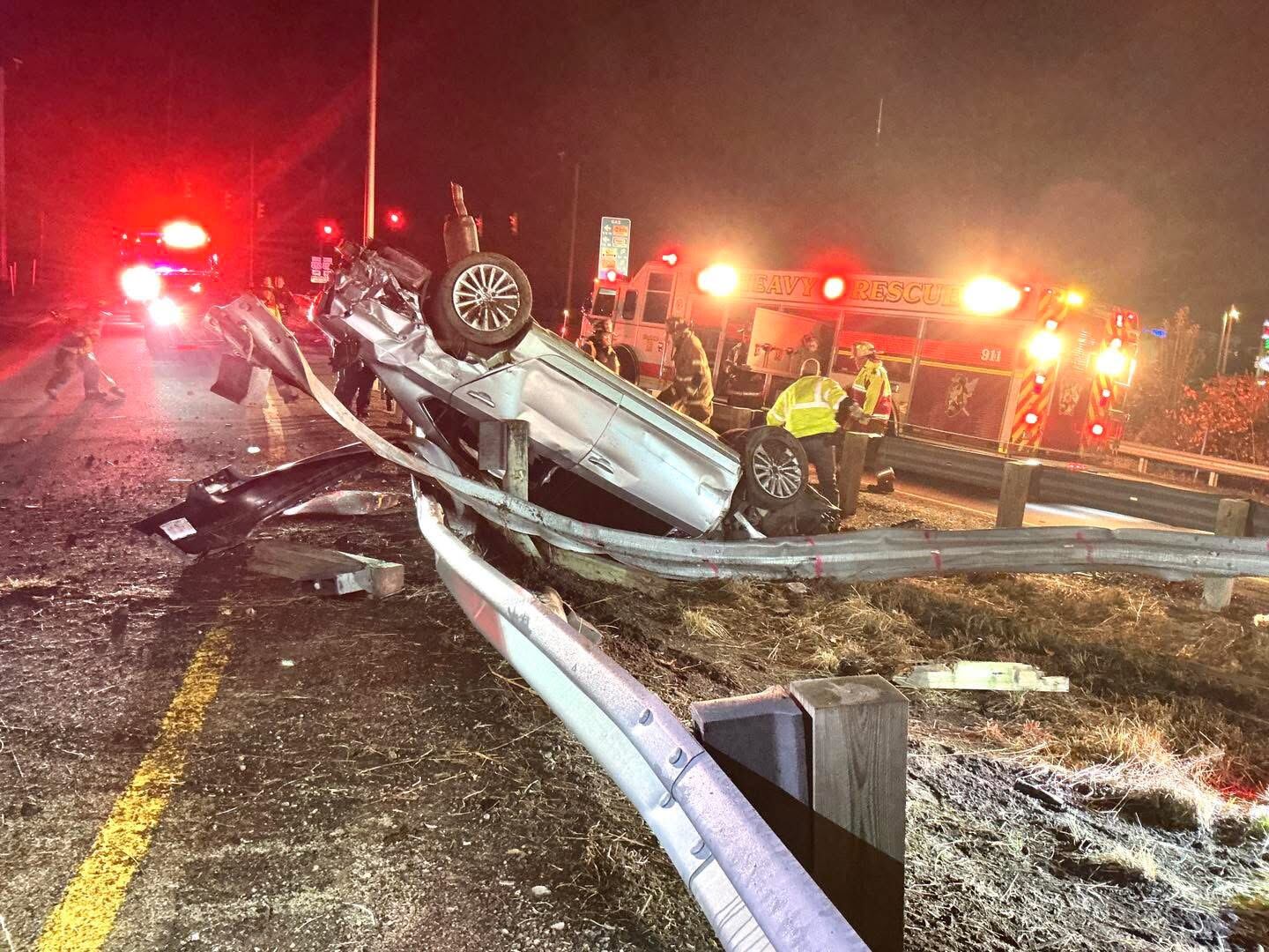 Driver taken into custody after car flips onto its top in Marion County