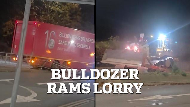 'Stolen' bulldozer smashes through Royal Mail lorry in Wolverhampton