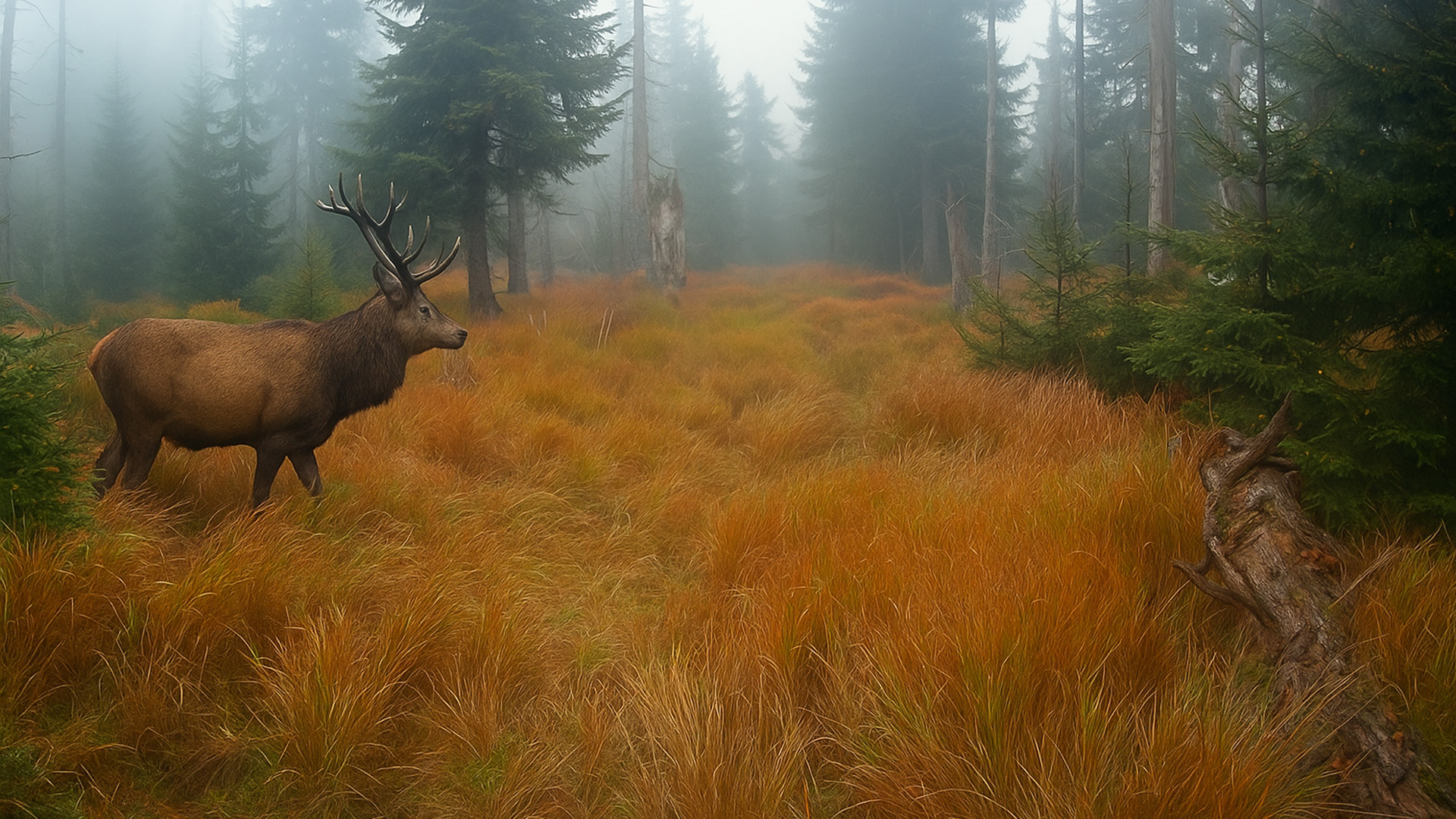 Wildlife Activity in the Forest Captured by Trail Camera