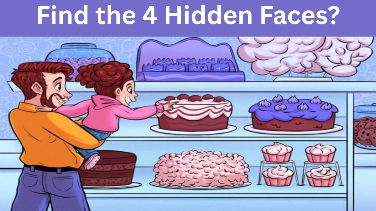 Can you spot all 4 Hidden Faces in this Bakery Brain Teaser Puzzle in 7 ...