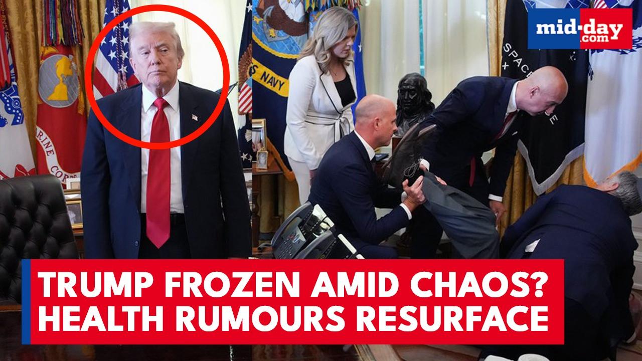 Trump freezes during Oval Office collapse, sparks health fears