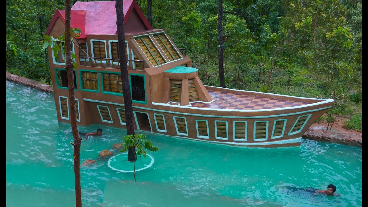 30 days of bare hand work create a dream swimming pool in the forest