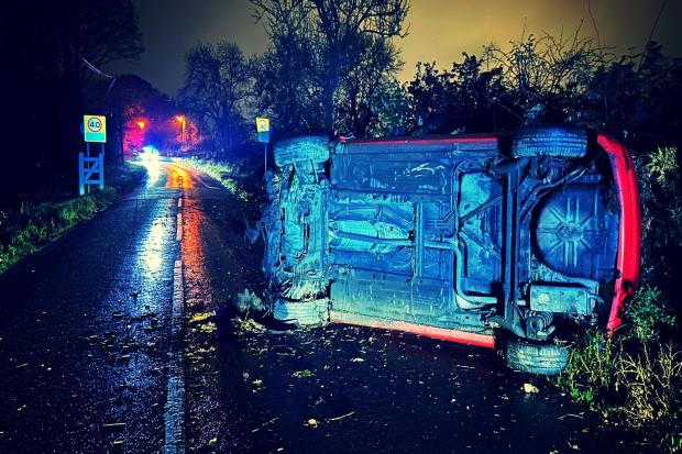 Driver arrested on suspicion of drink driving after crash as police ...