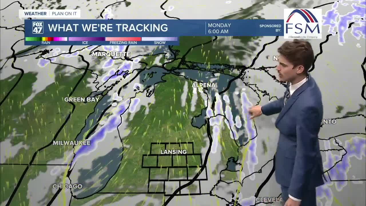 A cold start to the week across Mid-Michigan with light snow possible ...