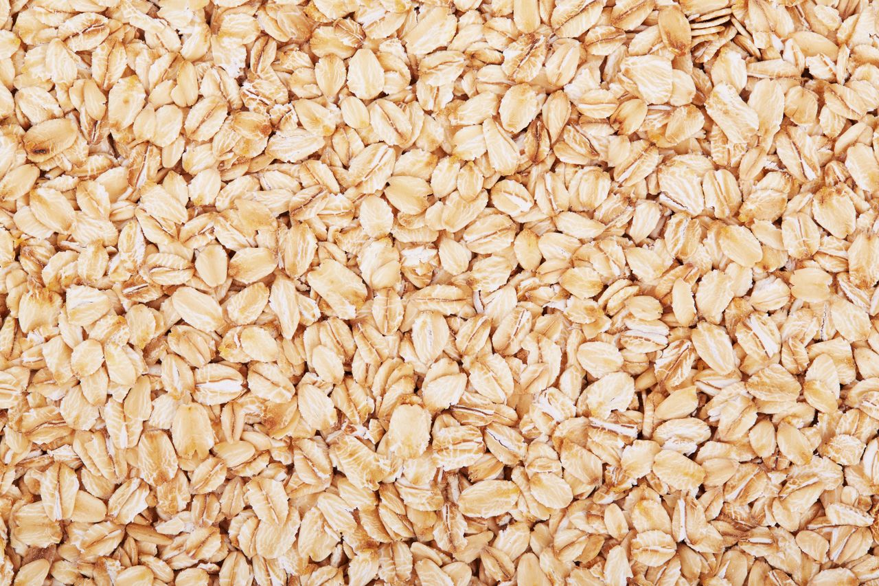 Close up of oat flakes.