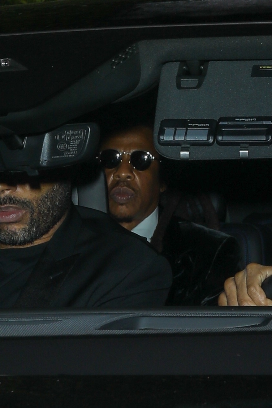 Jay-Z leaving Kris Jenner's 70th birthday party