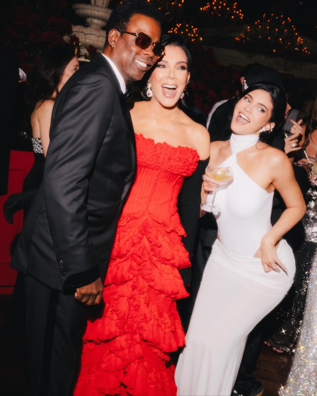 Kris Jenner, Chris Rock, Kylie Jenner at Kris' 70th birthday party