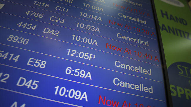 Total number of US flights canceled amid massive winter storm revealed