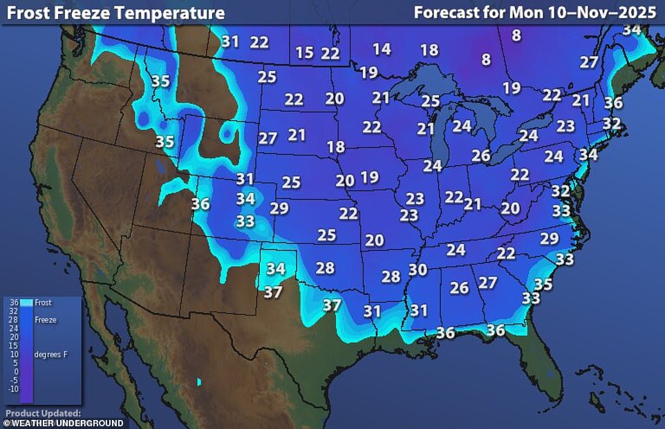 Arctic blast sweeps from the Midwest to the Northeast