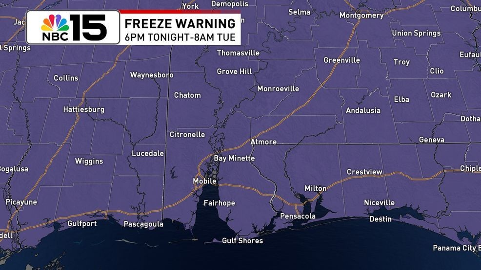 Freeze Warning tonight until Tue AM; Coldest air of the season