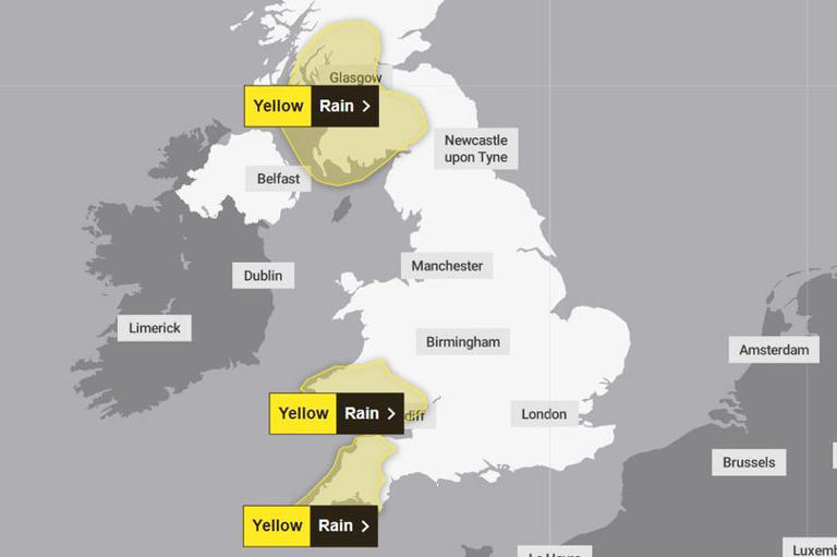 Full list of UK areas affected by Met Office severe weather warnings ...