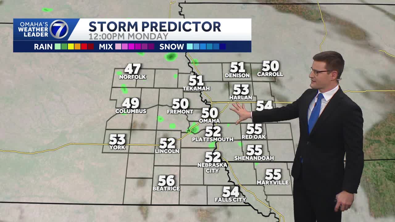 Breezy Monday, slight rain chance late in Omaha area