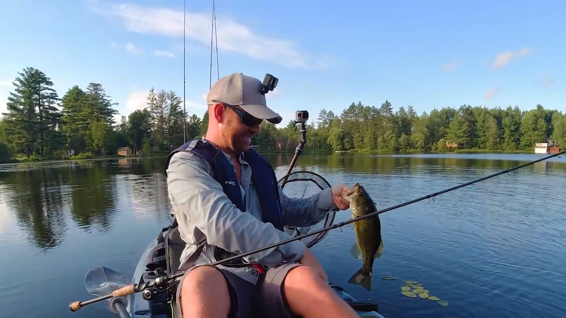 Unexpected monster hits topwater frog from the kayak