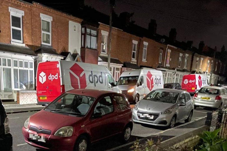 DPD vans 'take over' street leaving locals fuming they can't park