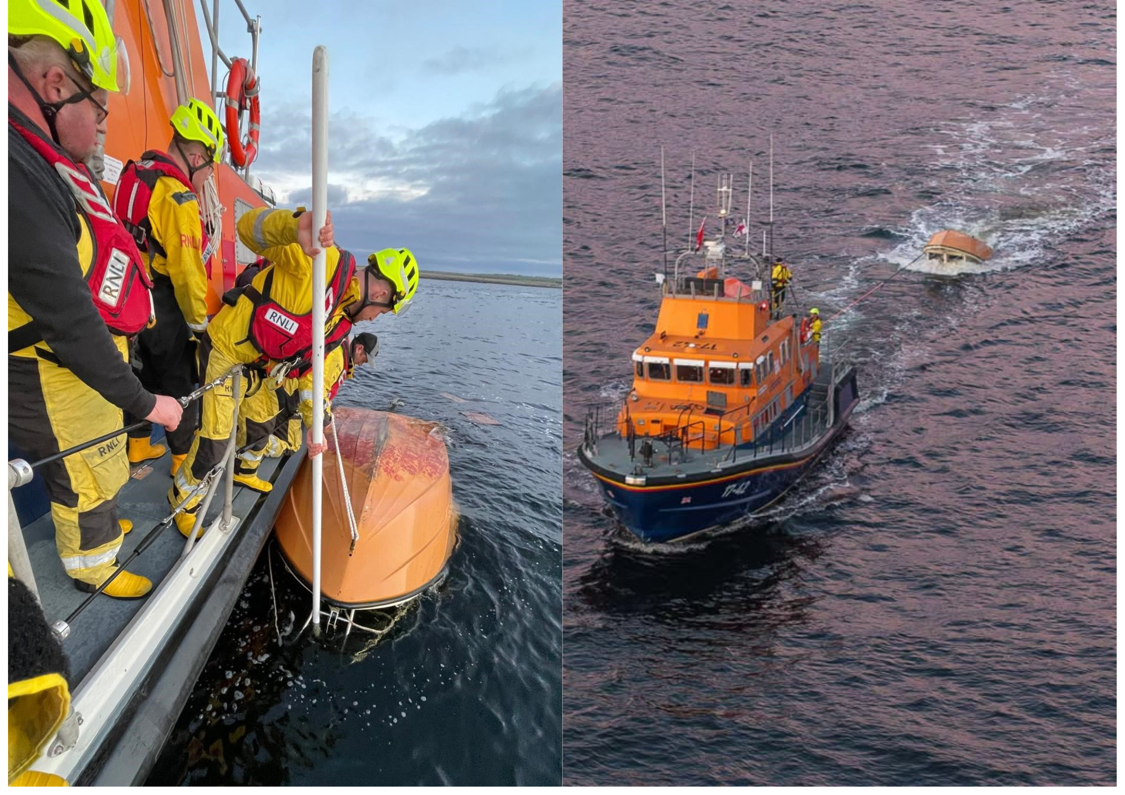 Scottish rescue mission as man found clinging to capsized boat 'by his(01)