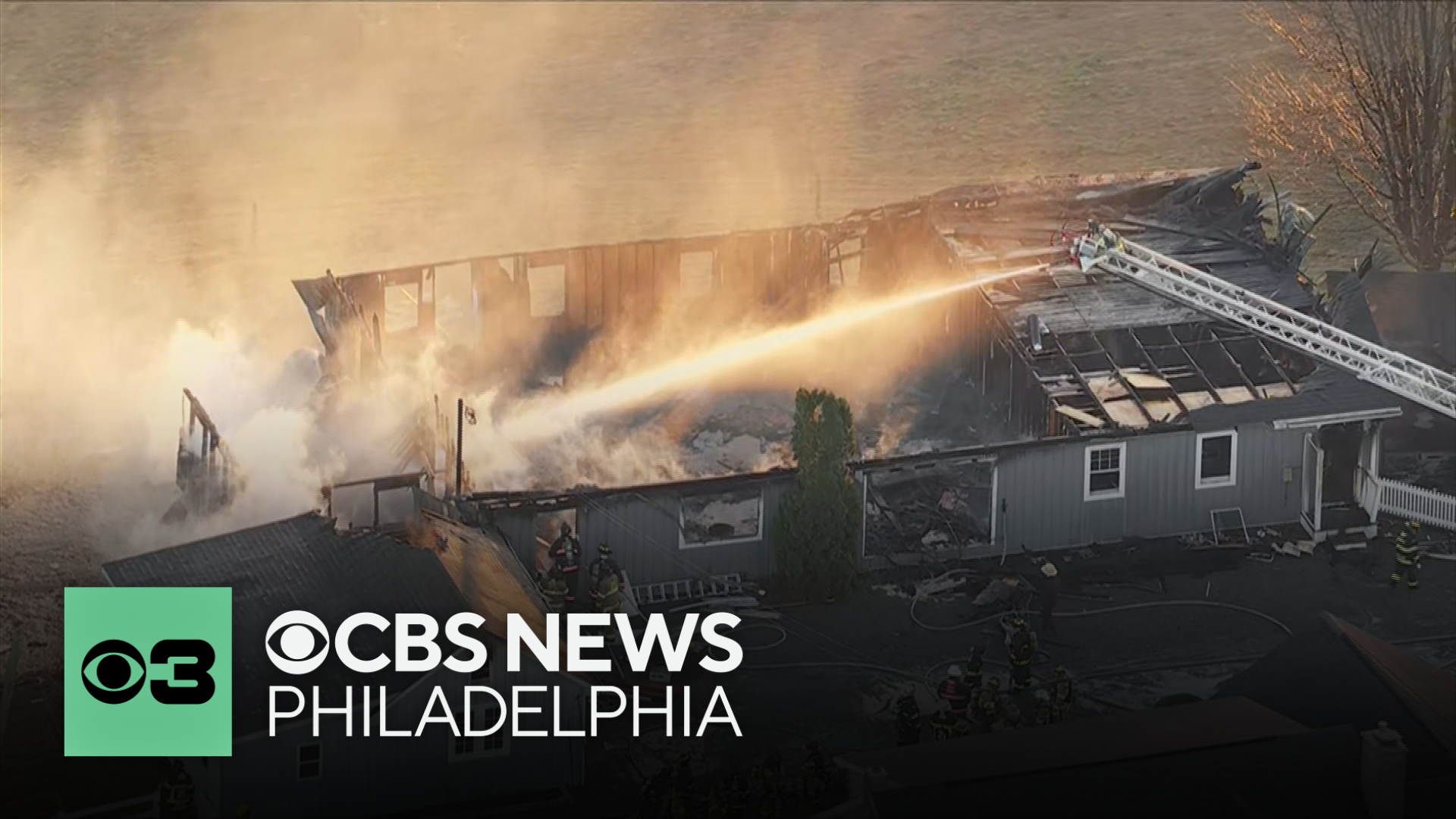 Large fire destroys barn in Chester County, Pennsylvania