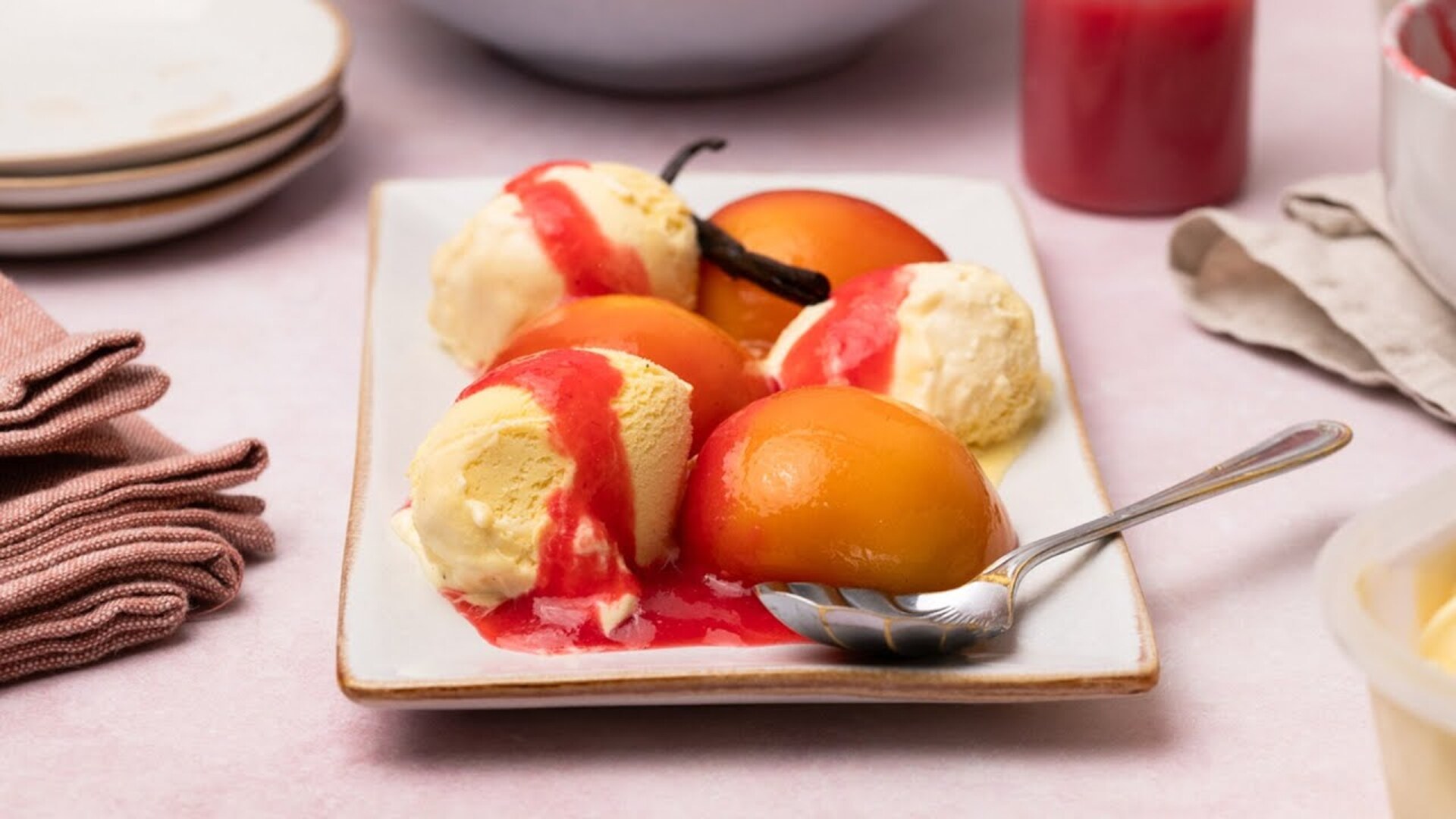 Sweet And Simple Peach Melba Sundae Recipe
