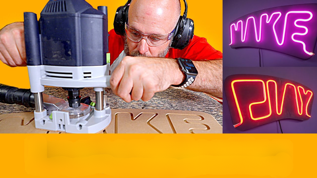 Make an LED sign with a freehand router