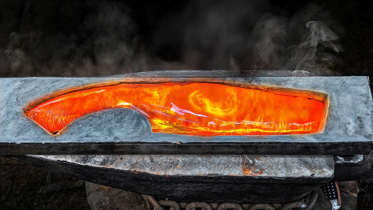 Turning molten brass into a razor-sharp knife