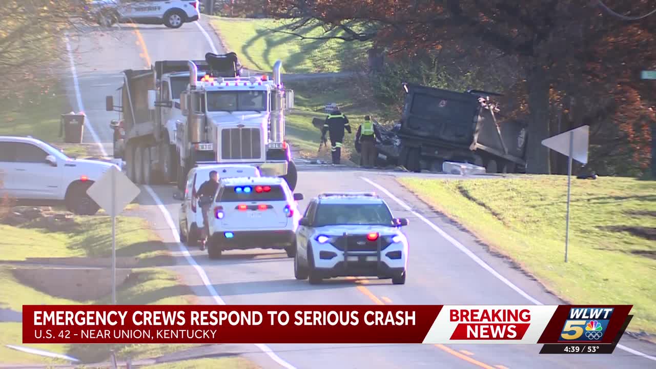 1 dead after crash involving dump trucks, pickup truck in northern Kentucky