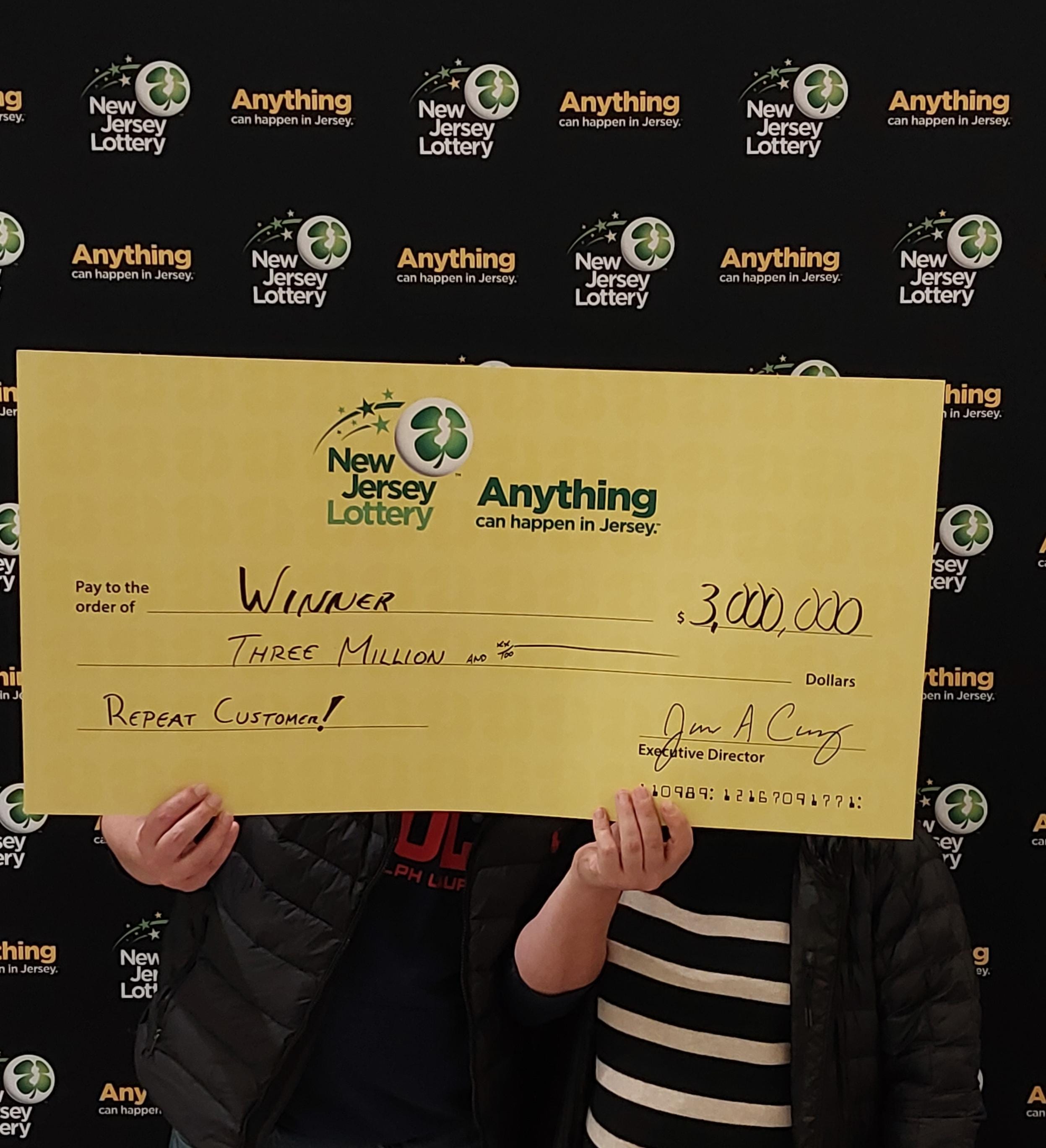 New Jersey couple wins 3 million on scratchoff ticket, after winning