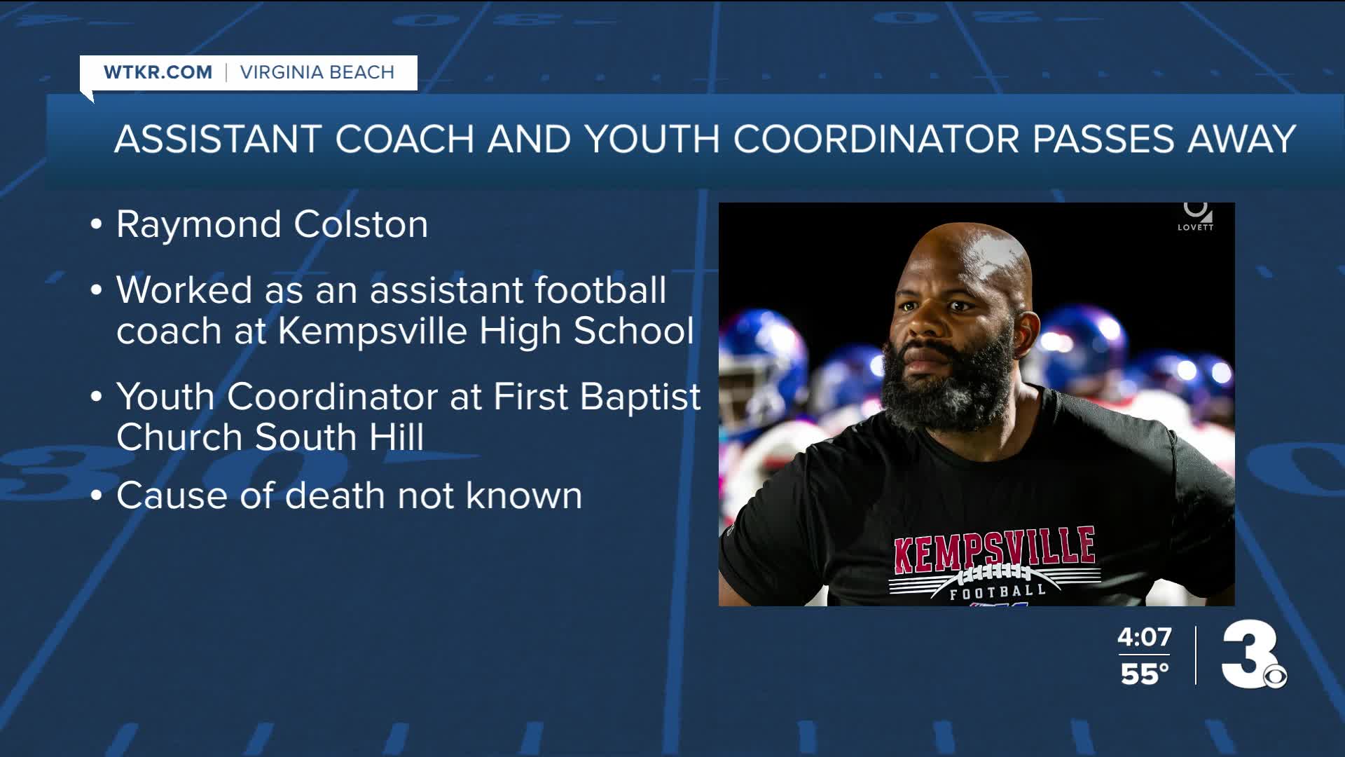 Kempsville High football coach, church youth coordinator Ray Colston dies