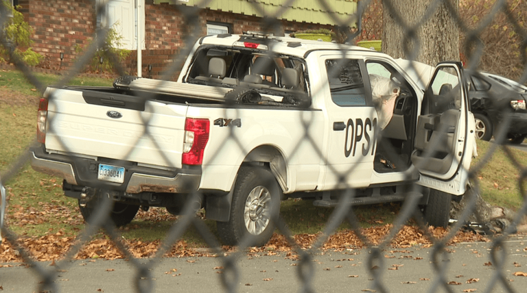 1 injured after airport pickup truck hits tree in New Haven