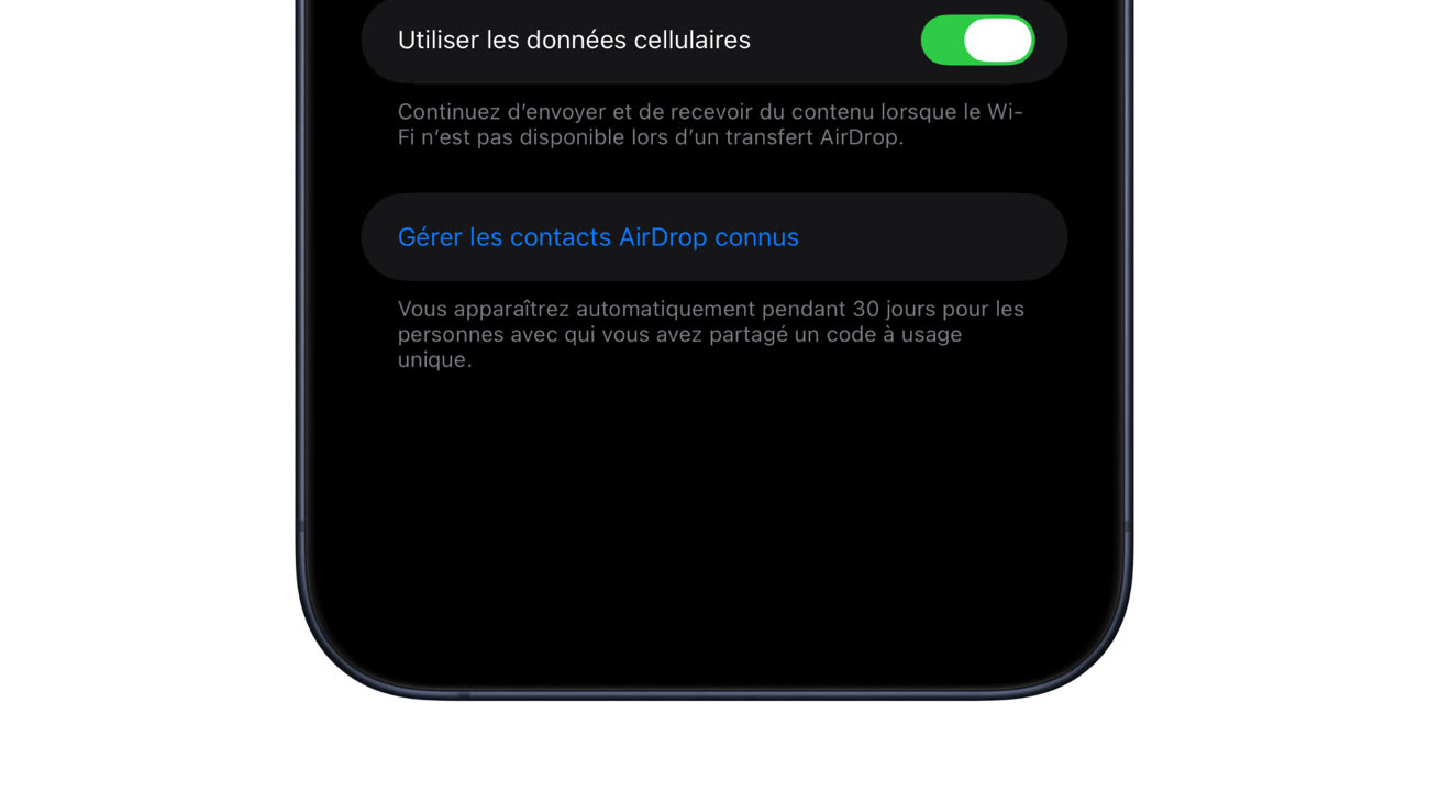 AirDrop : iOS 26.2 introduit un code à usage unique pour envoyer des ...