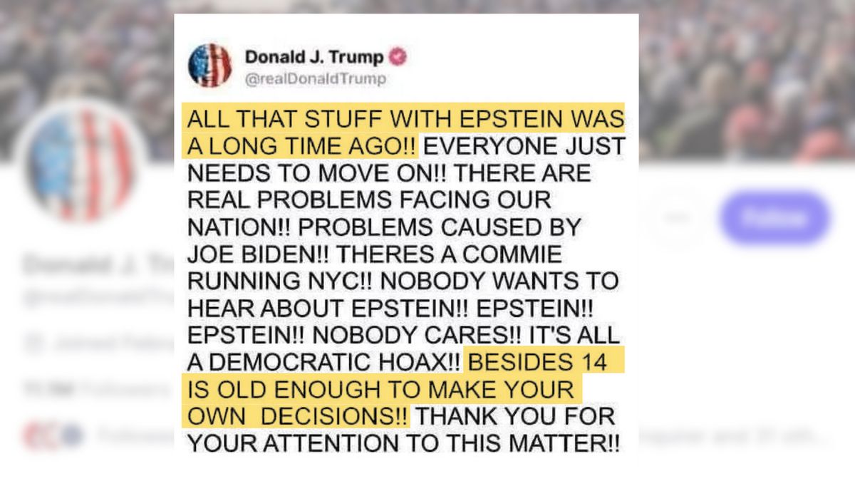 Trump didn't post on Truth Social that '14 is old enough to make your ...