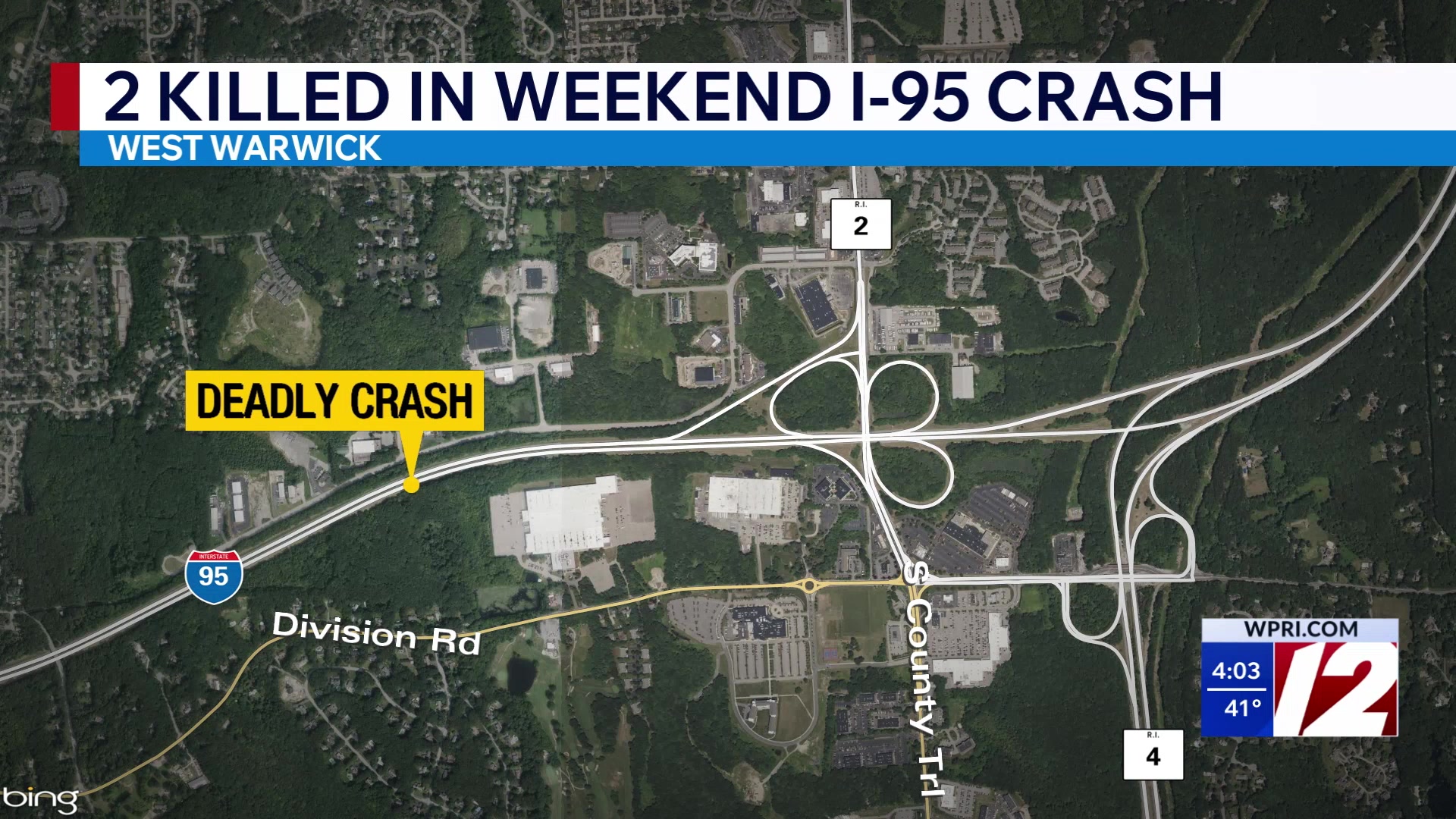 Deadly crash leaves two dead in West Warwick