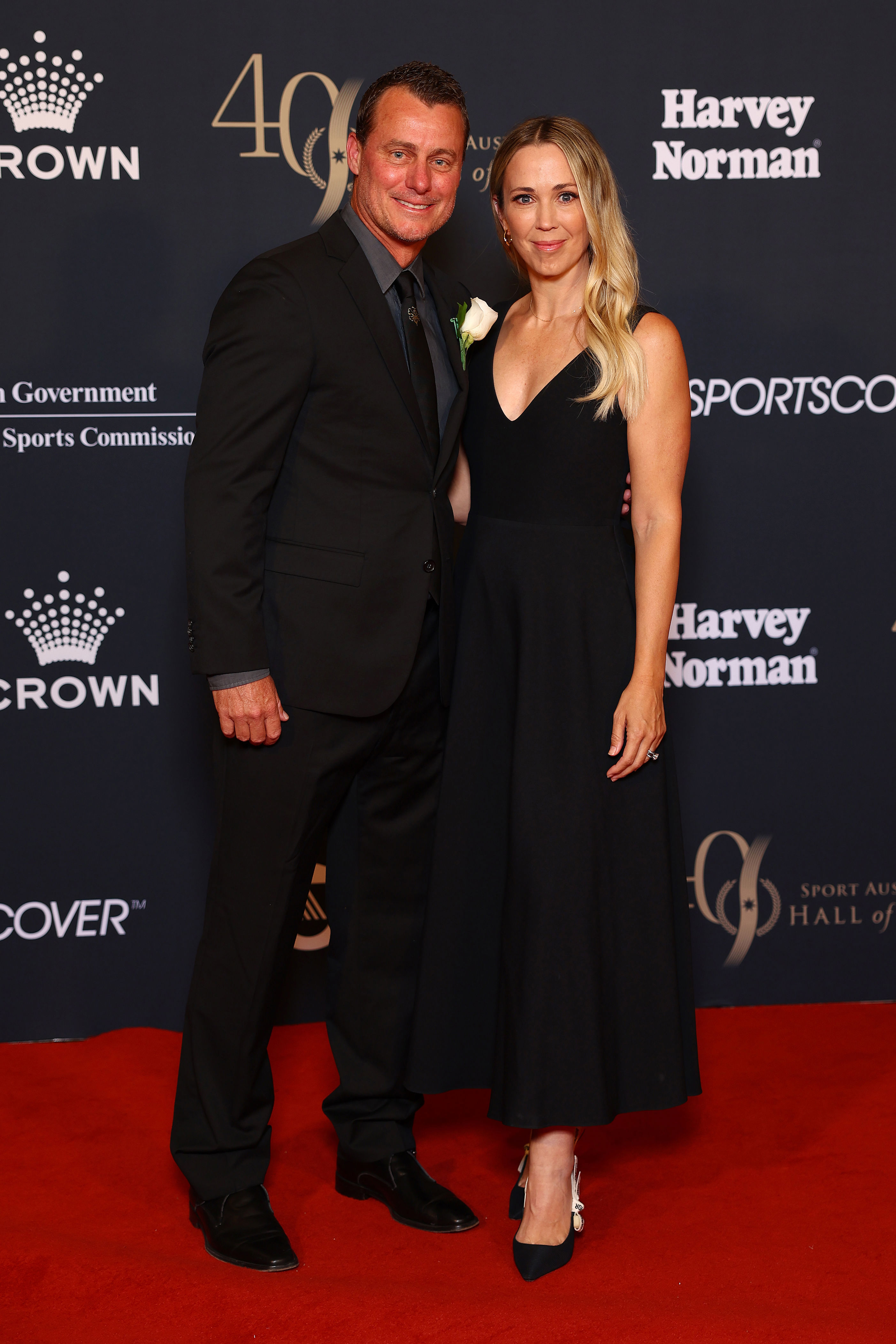 Bec and Lleyton Hewitt make rare red carpet appearance at sports gala