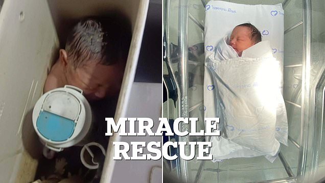 Miracle rescue: Police in Thailand find newborn baby in a toilet