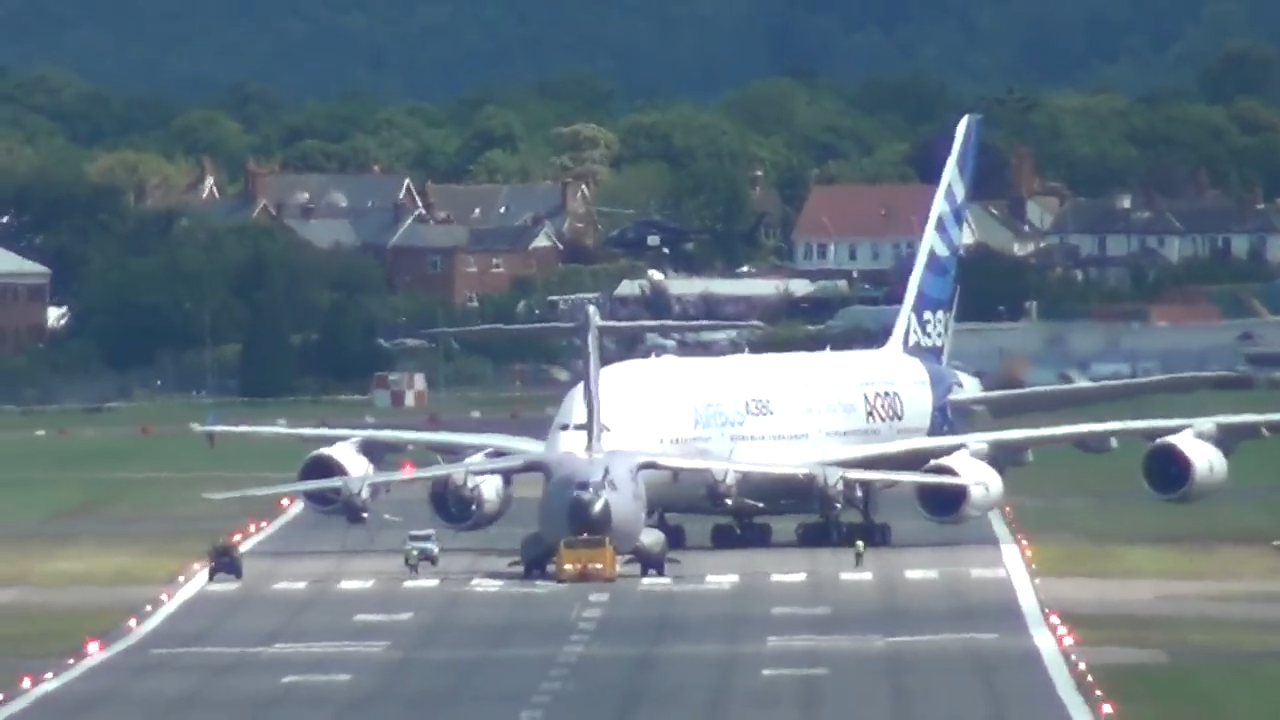 What Happens When the World’s Biggest Passenger Jet Meets a Military ...