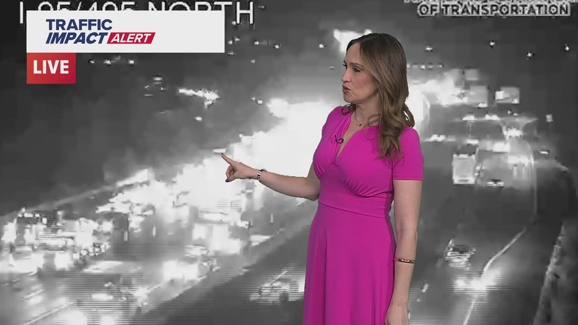 Tractor trailer crashes into overpass on 95/495 heading southbound