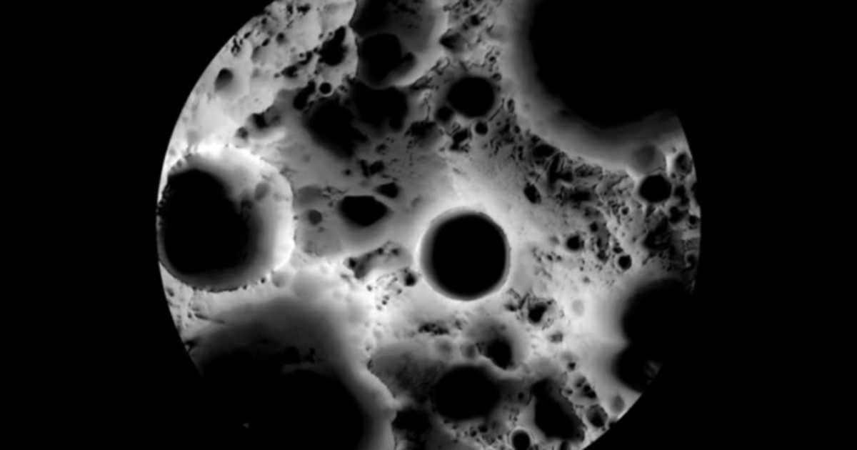 A multi-temporal illumination map of the lunar South Pole, surrounded by large craters and rugged terrain (Image Source: NASA)