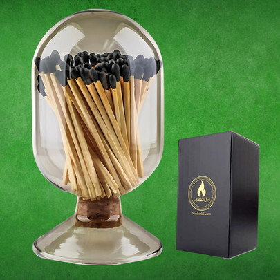This glass cloche which gives you an elegant way to store your matches