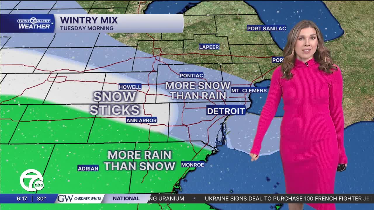 Metro Detroit Weather: Tracking a wintry mix Tuesday morning