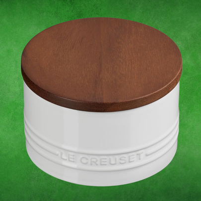 A Le Creuset salt cellar