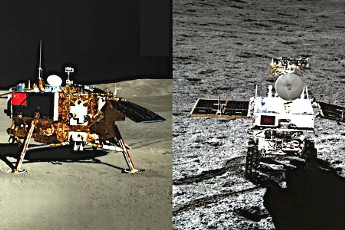 Chang'e 4 Lander and Rover on the moon (CNSA)