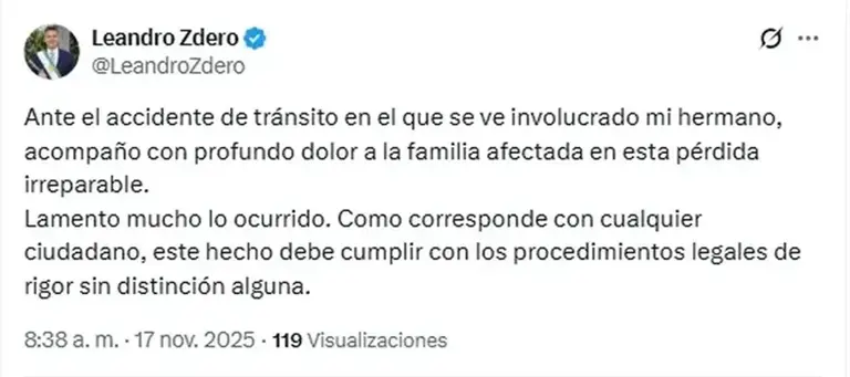 El hermano de un gobernador atropelló y mató a un hombre: los detalles