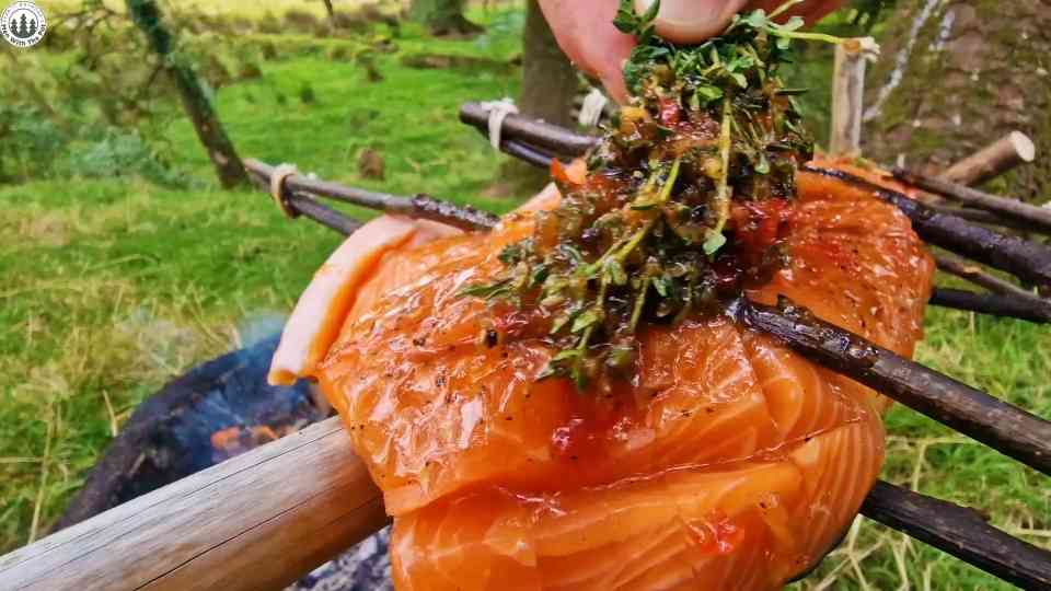 Why This Bushcraft Salmon Cookout Is ASMR Perfection