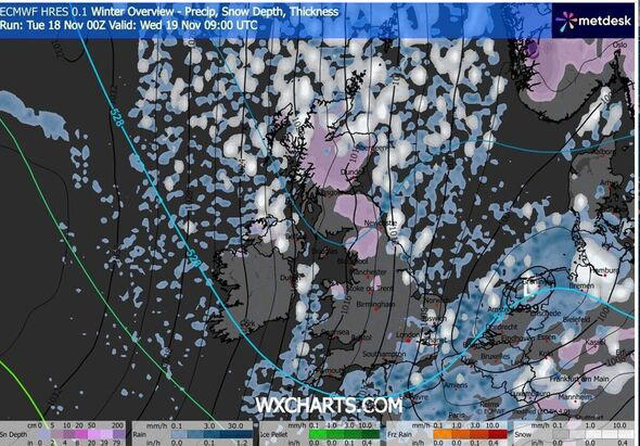 UK weather maps show snow blizzards as far south as Devon and Cornwall ...