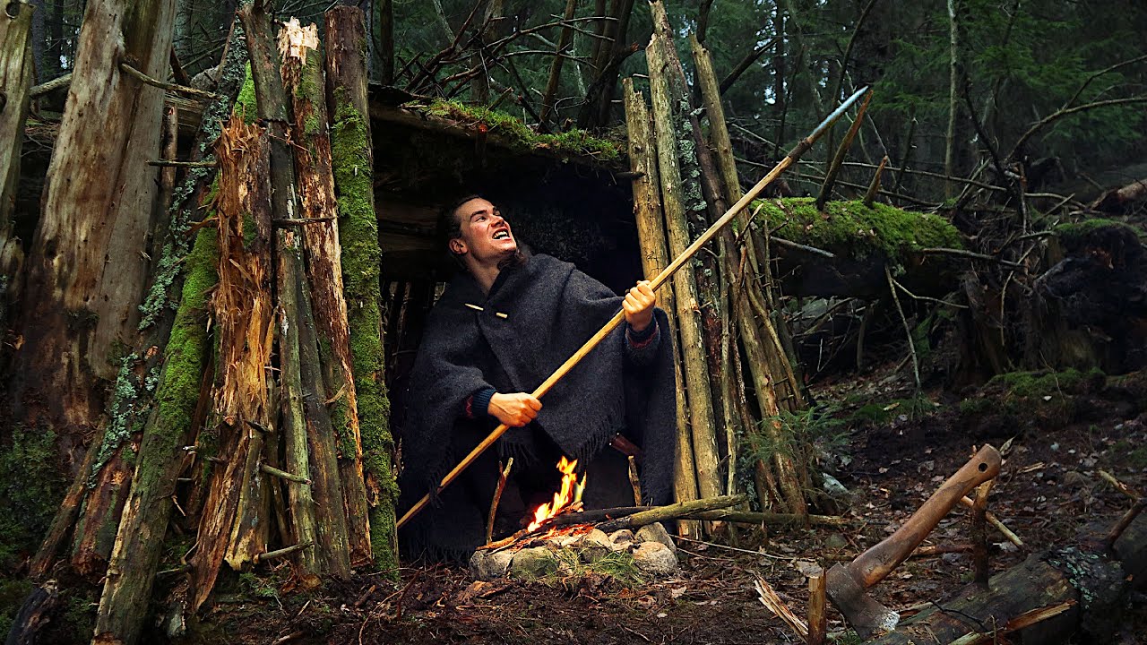 2-Day Adventure: Crafting a Primitive Shelter in a Nordic Forest