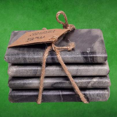 This beautiful set of marble coasters