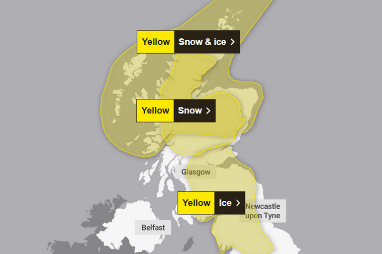 Met Office extends snow and ice warnings amid -11C Arctic blast - list ...
